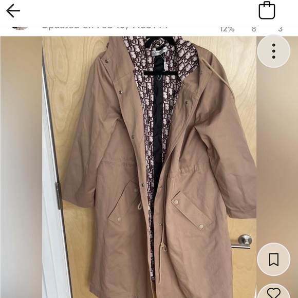 Designer monogram straight raincoat with hood - Picture 1 of 4